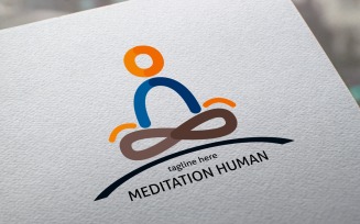 Meditation Human Logo Template