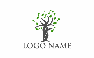 Music Tree flat Logo Template