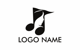 Music Woman flat Logo Template