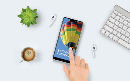 Mobile on Table Product Mockup