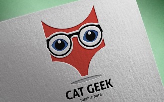Cat Geek Logo Template
