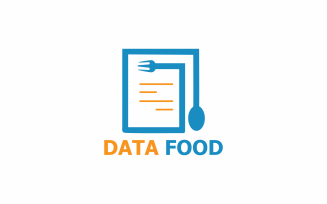 Data Food flat Logo Template