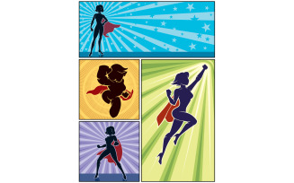 Super Heroine Banners 1 - Illustration