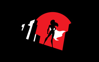 Superheroine Background Symbol - Illustration