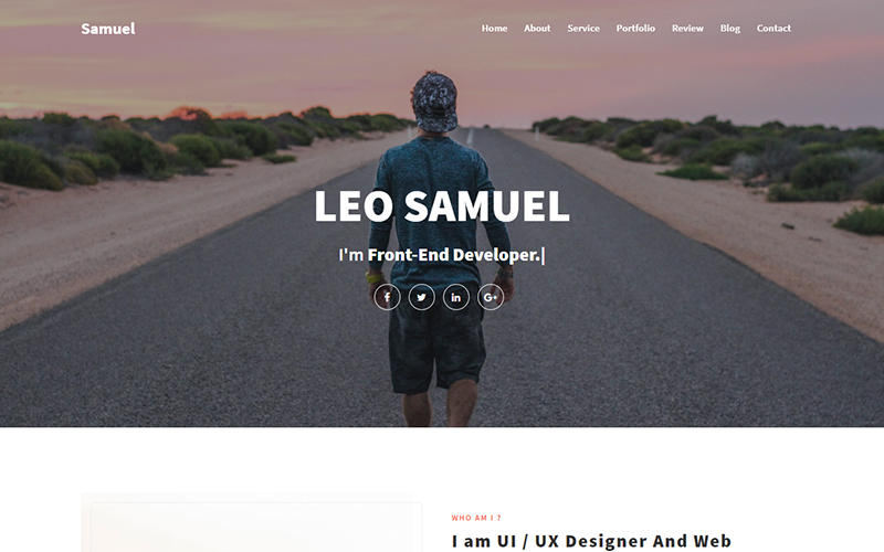 "Samuel - Personal Portfolio" Responsive Landingspagina Template №151869