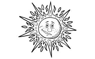 Sun Backgrounds Line Art - Illustration