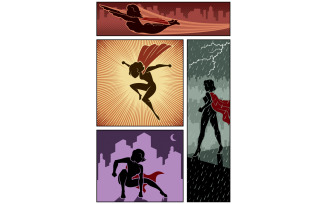 Super Heroine Banners 3 - Illustration