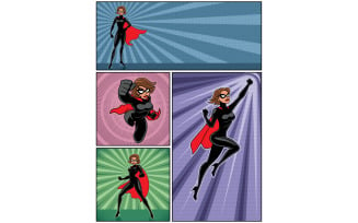 Super Heroine Banners 4 - Illustration