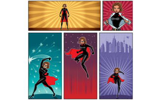 Super Heroine Banners 5 - Illustration