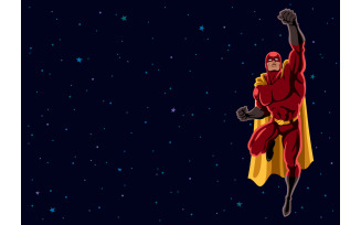 Superhero Flying 2 Space - Illustration