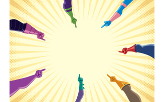 Superhero Hands with Pointing Fingers - Illustration