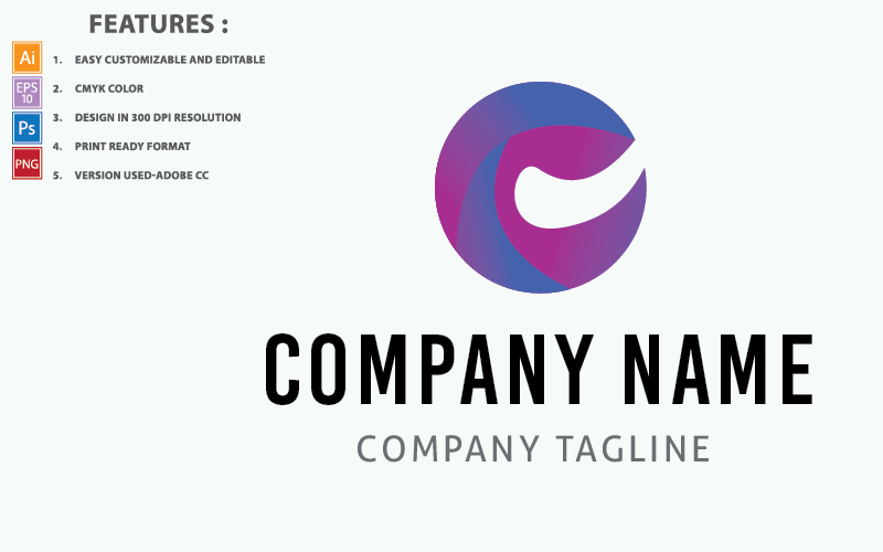 Purple Color Software and IT Company Vector Design Logo Template