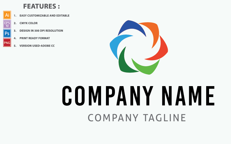 Colorful Creative Software Company Vector Design Logo Template
