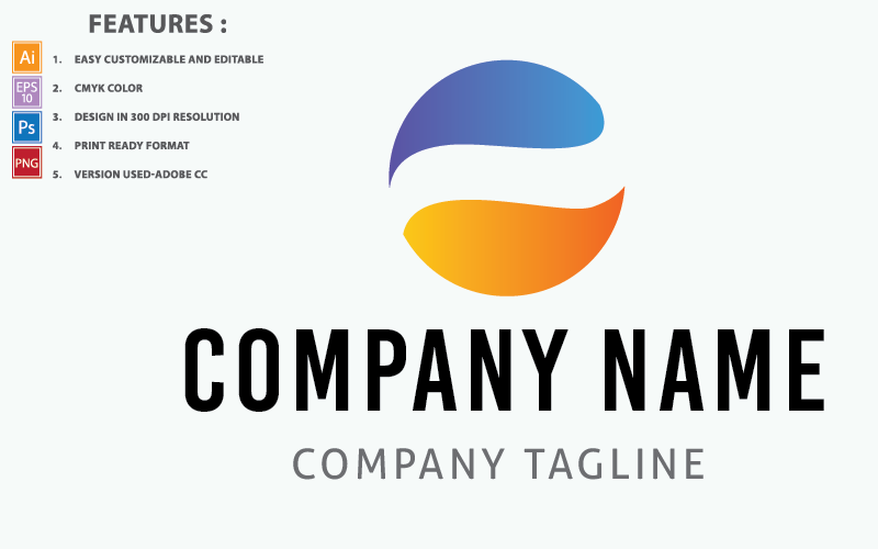 Simple Creative Circle Software Company Vector Logo Template
