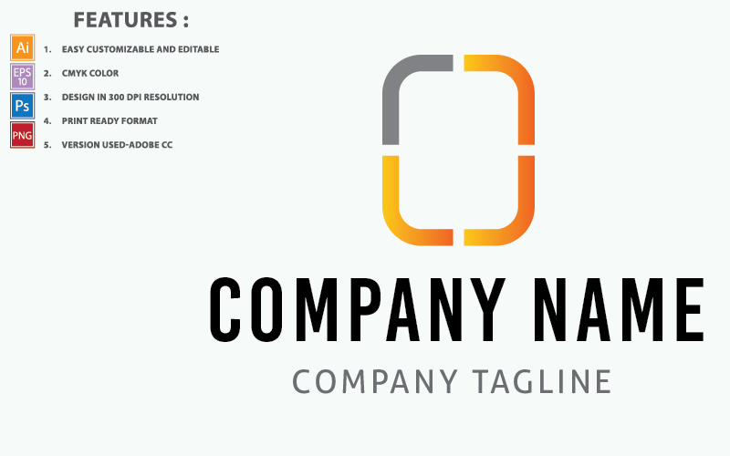 Two Color Software and IT Company Vector Design Logo Template