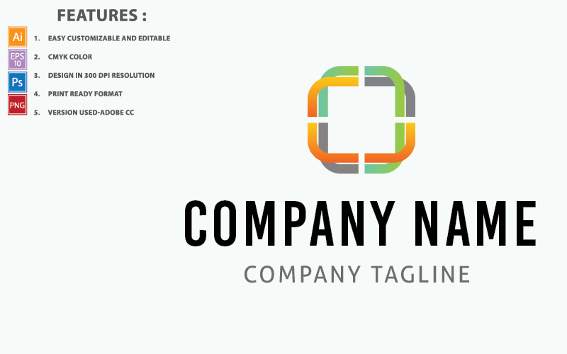 Colorful Software and IT Company Vector Design Logo Template