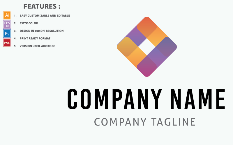 Colorful Gradient Software Company Vector Design Logo Template