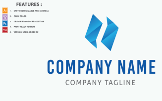 Blue color Icon Company Vector Design Logo Template