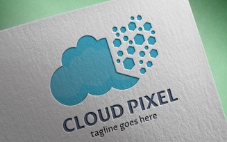 Cloud Pixel Logo Template