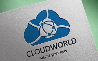 Cloud World Logo Template
