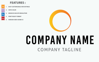 Orange Color Circle IT Company Vector Design Logo Template