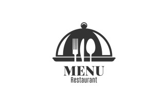 Restaurant Menu with Fork, Knife. Logo Template
