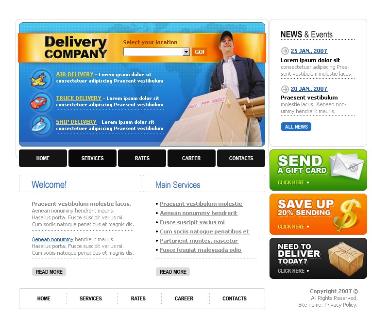 Delivery Services Website Template #15252 by WT Website Templates