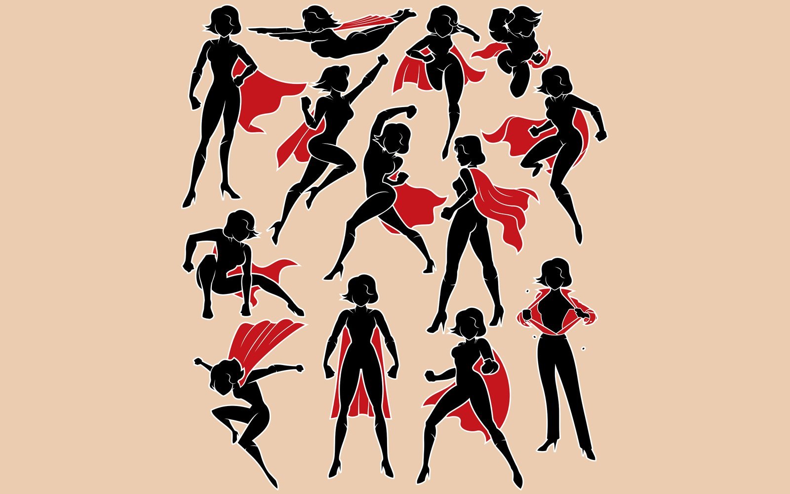 Kit Graphique #152035 Superhero Female Divers Modles Web - Logo template Preview