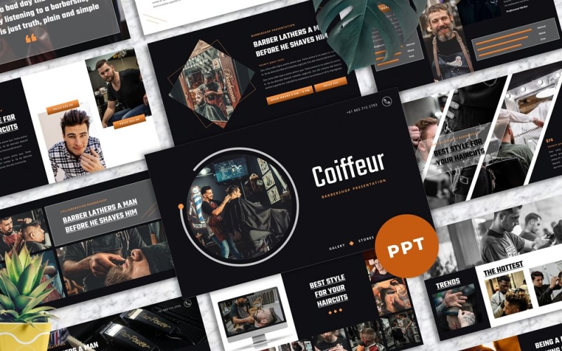 Coiffeur - Barbershop PowerPoint template PowerPoint Template