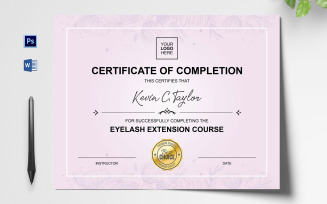 Eyelash Certificate Template