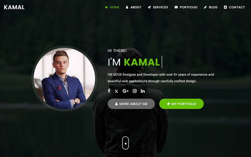 Kamal - Personal Portfolio Landing Page Template