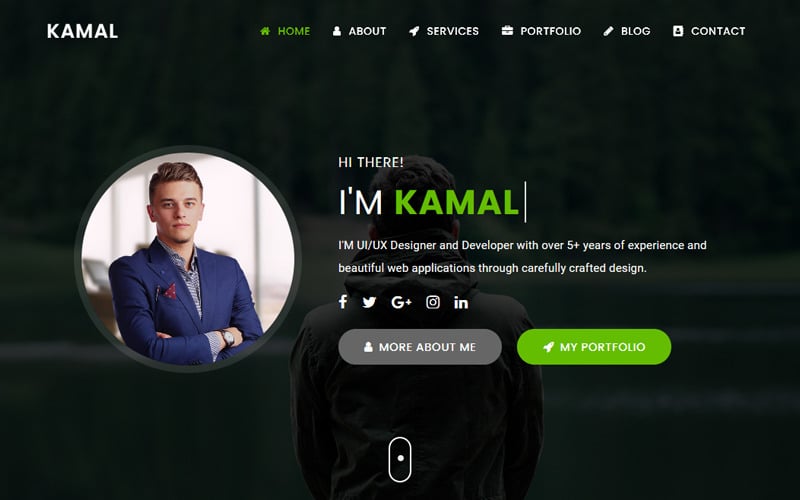 Kamal - Personal Portfolio Landing Page Template