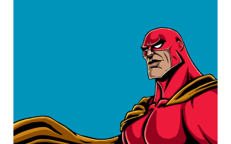 Superhero Portrait Red - Illustration