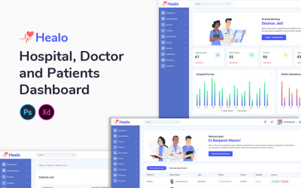 Healo Medical Dashboard UI Element