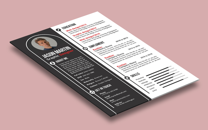 Template #152229 Resume Female Webdesign Template - Logo template Preview