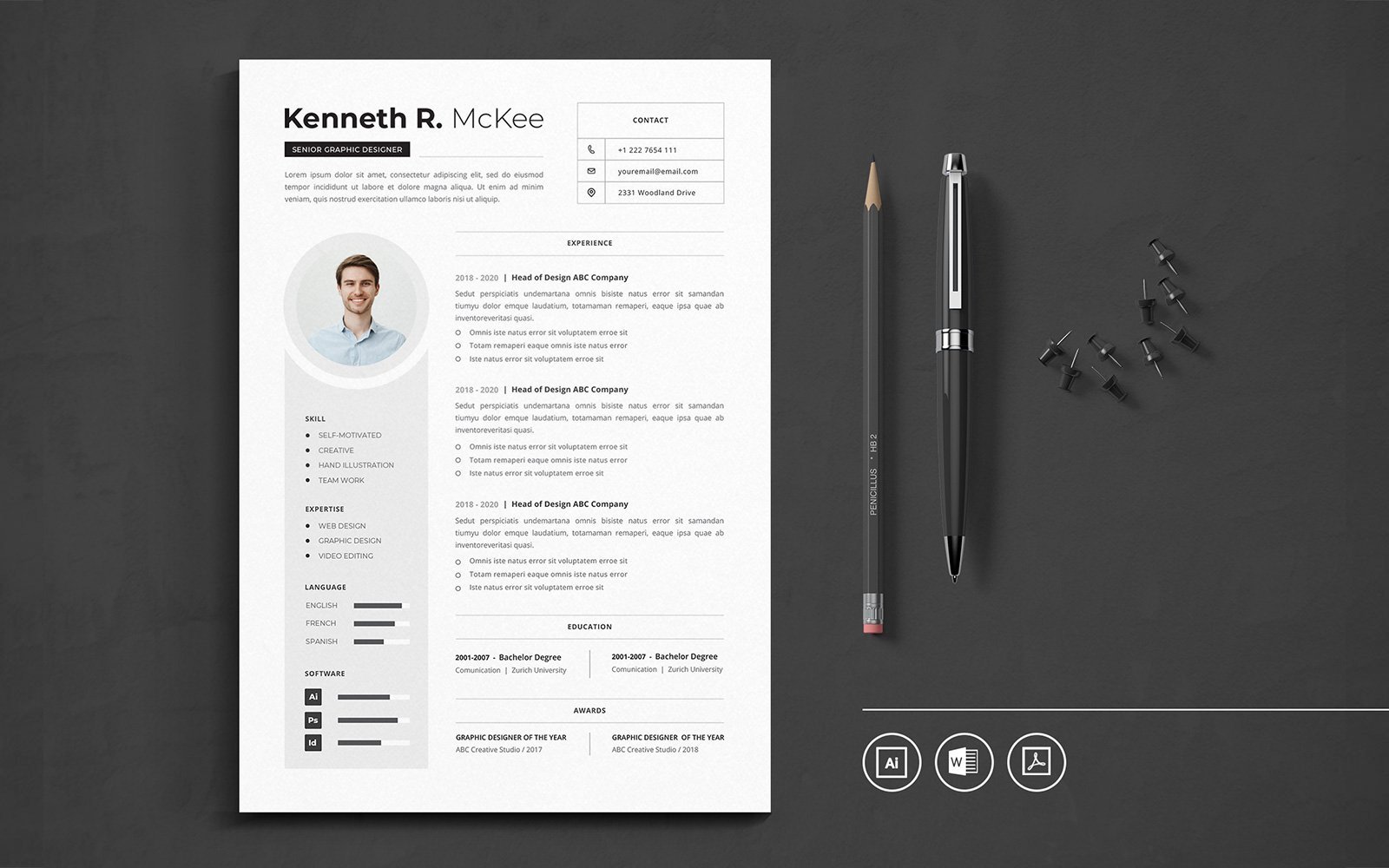 Kit Graphique #152230 Rsum Cv Divers Modles Web - Logo template Preview