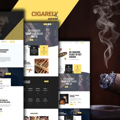 Cigarely - Cigar Shop Website Template #152276