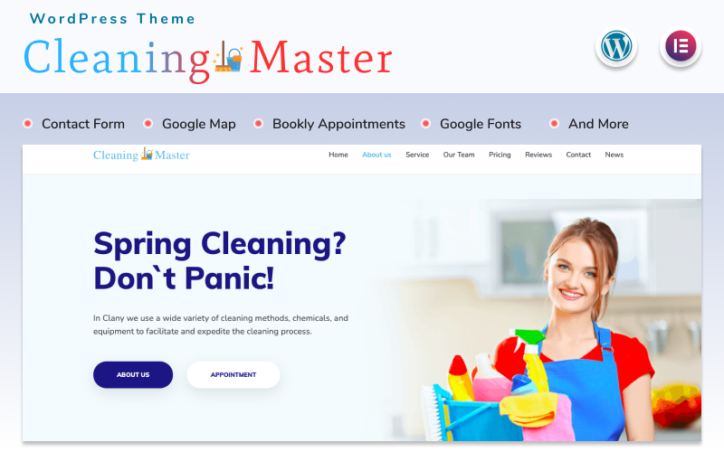 Cleaning Master - Landing page WordPress Theme