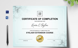 Minimal Eyelash Extension Certificate Template