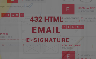 432 PSD-Html Email Esignatures Template Infographic Elements