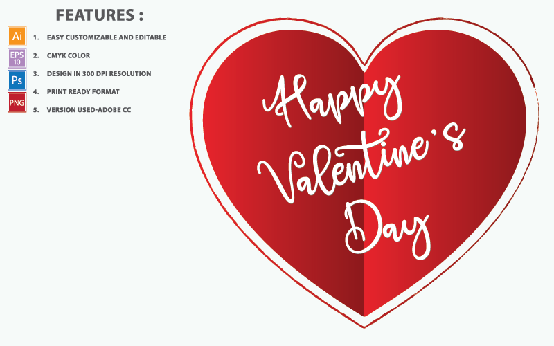 Happy Valentine Day White Text Vector Design - Illustration