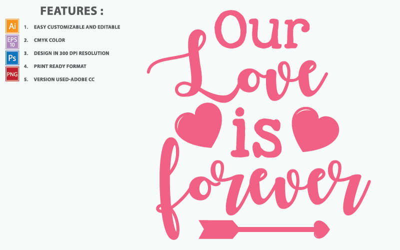 Our Love Is Forever Valentine Quotes - Illustration