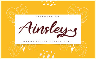 Ainsley | Handwritten Cursive Font
