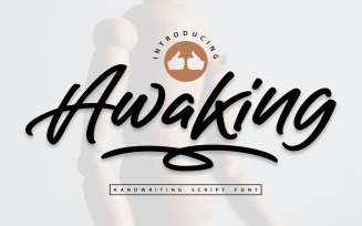 Awaking | Handwriting Cursive Font