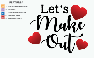 Let's Make Out Valentine Quotes - Illustration