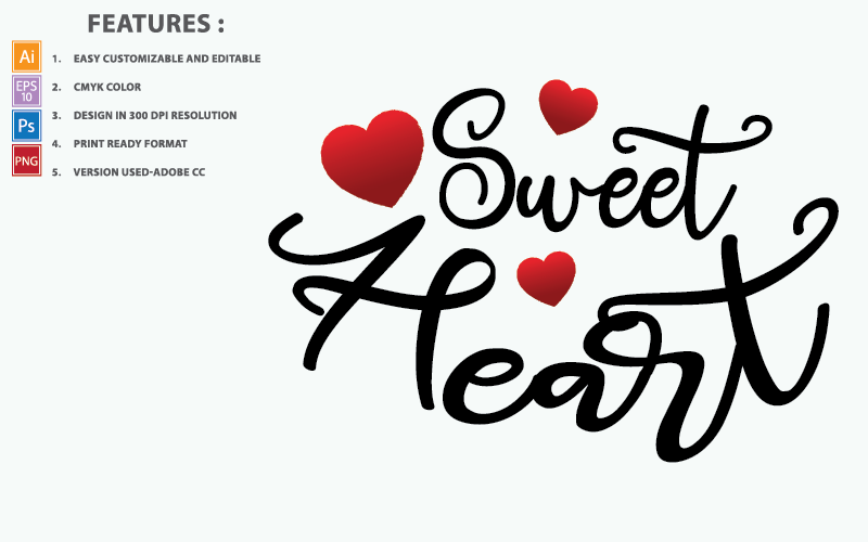 Sweet Heart Vector Design - Illustration