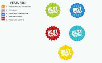 Best Product Tag Vector Badges Design - Illustration