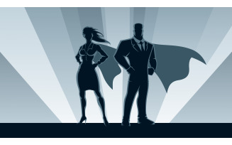 Superhero Business Couple - Illustration