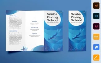 Diving School Brochure Trifold - Corporate Identity Template