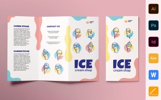 Ice Cream Shop Brochure Trifold - Corporate Identity Template